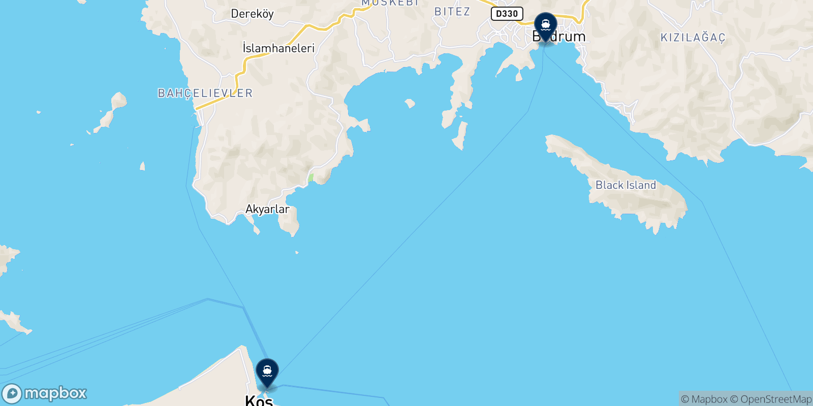 Mappa delle destinazioni Exas Shipping Service