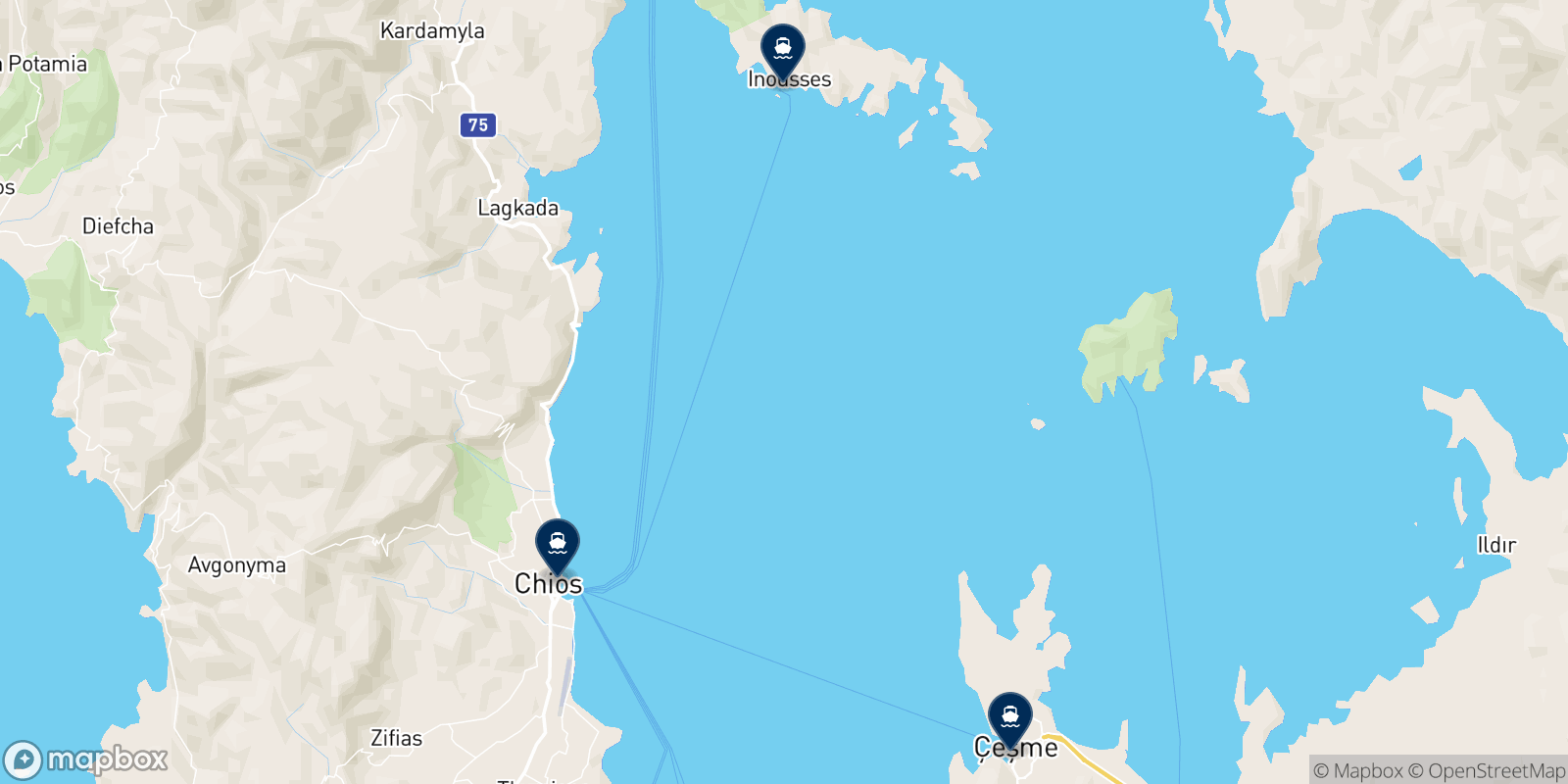 Mappa delle destinazioni Sunrise Lines Ltd