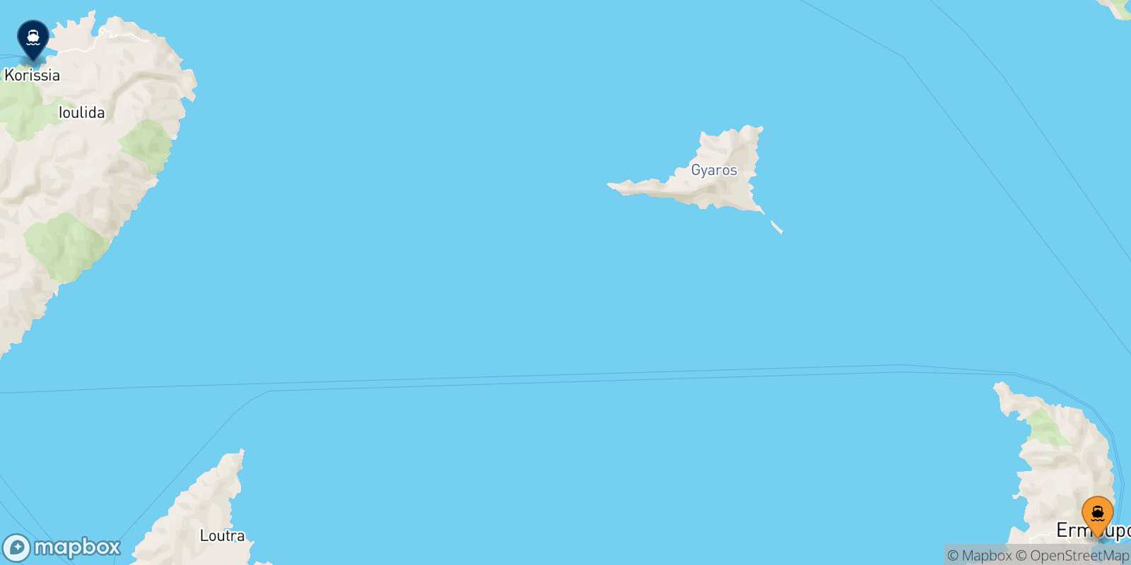 Mappa della rotta Syros Kea
