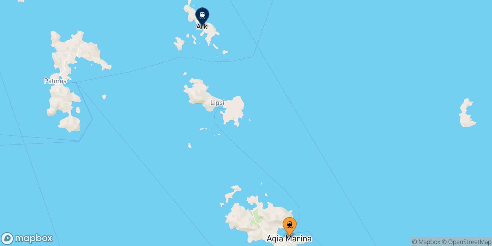 Mappa della rotta Agia Marina (Leros) Arkyi