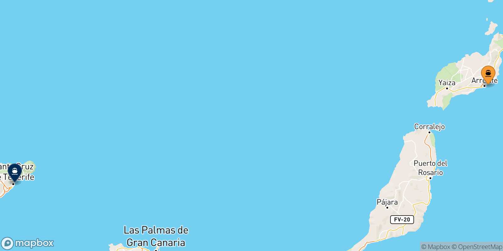 Mappa della rotta Arrecife (Lanzarote) Santa Cruz De Tenerife