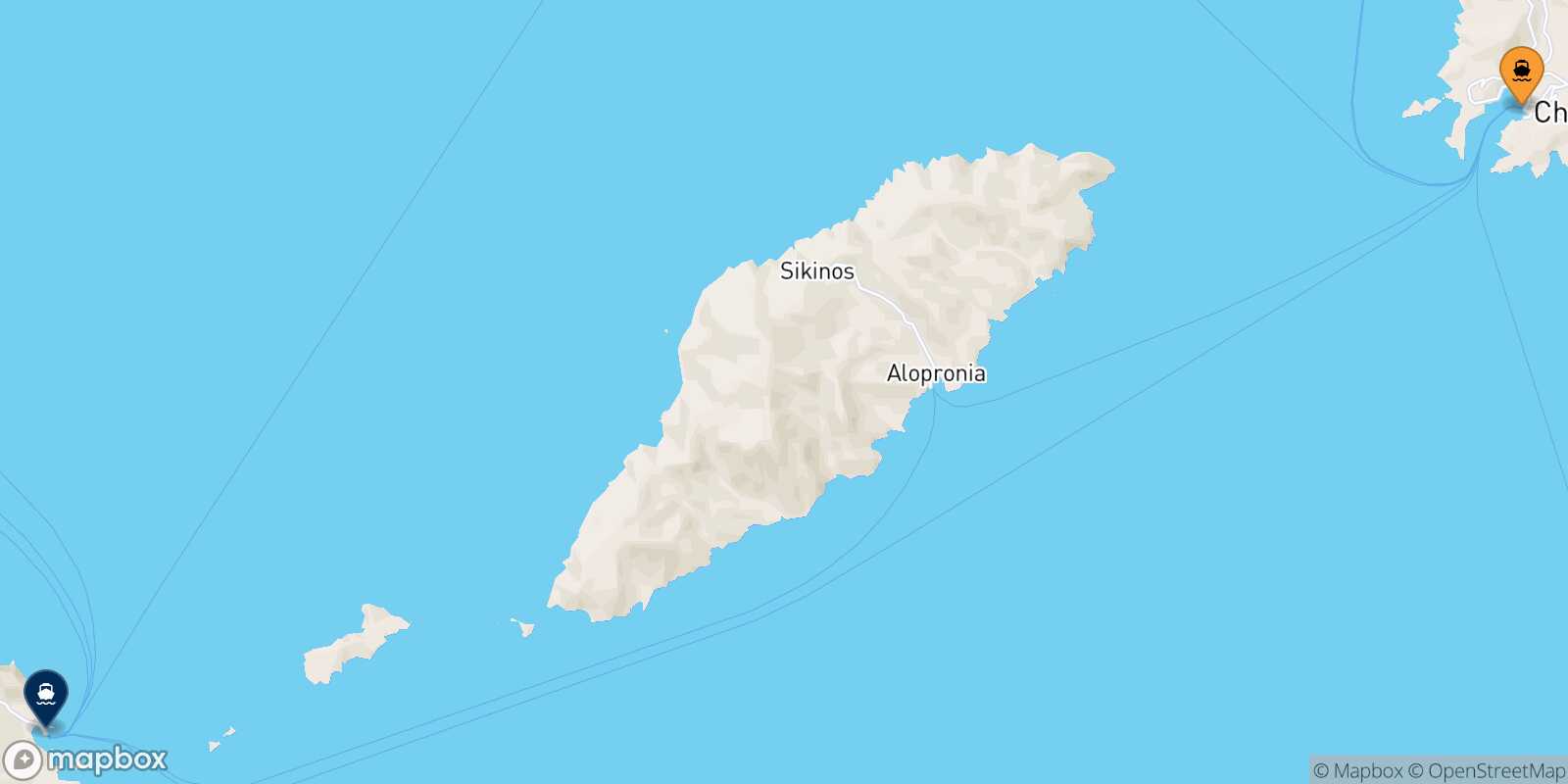 Mappa della rotta Ios Folegandros