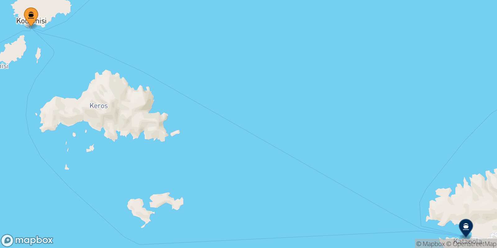Mappa della rotta Koufonissi Katapola (Amorgos)