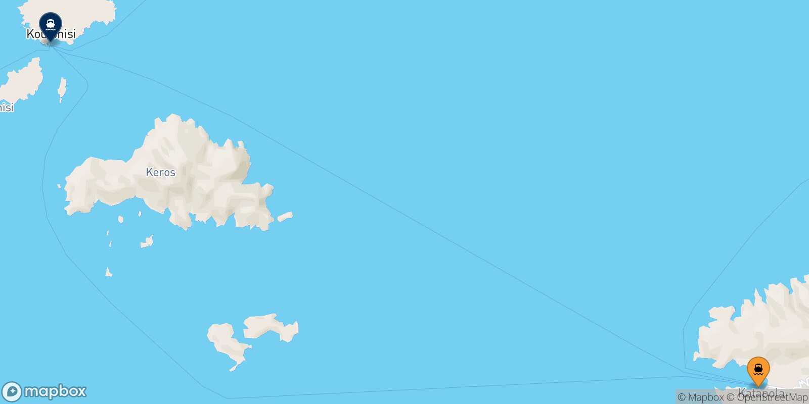 Mappa della rotta Katapola (Amorgos) Koufonissi