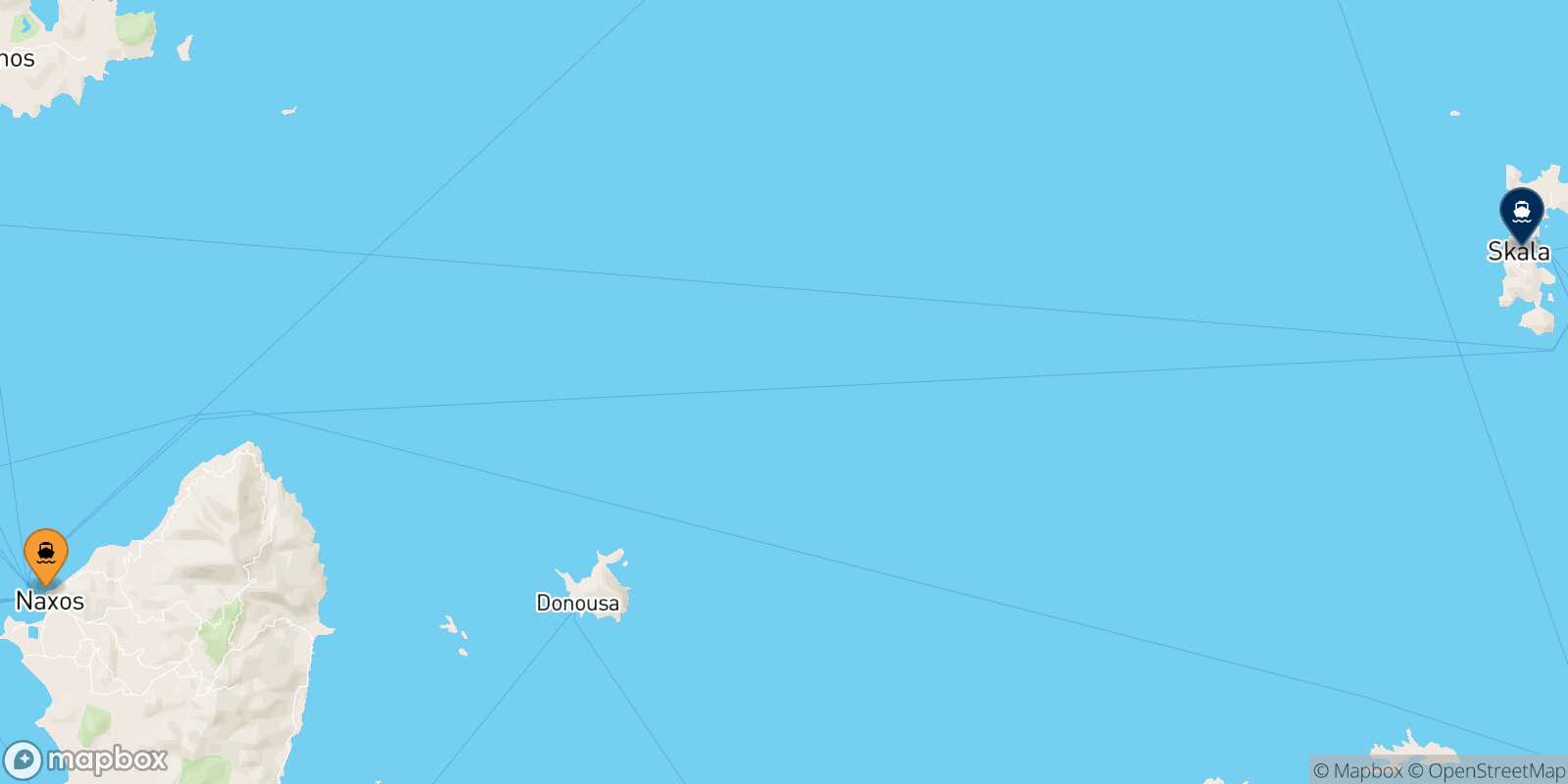 Mappa della rotta Naxos Patmos