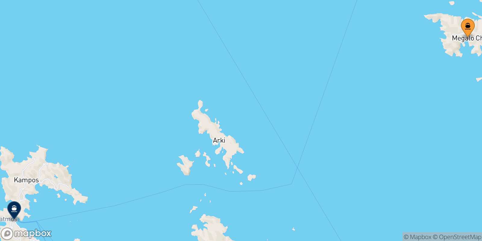 Mappa della rotta Agathonisi Patmos