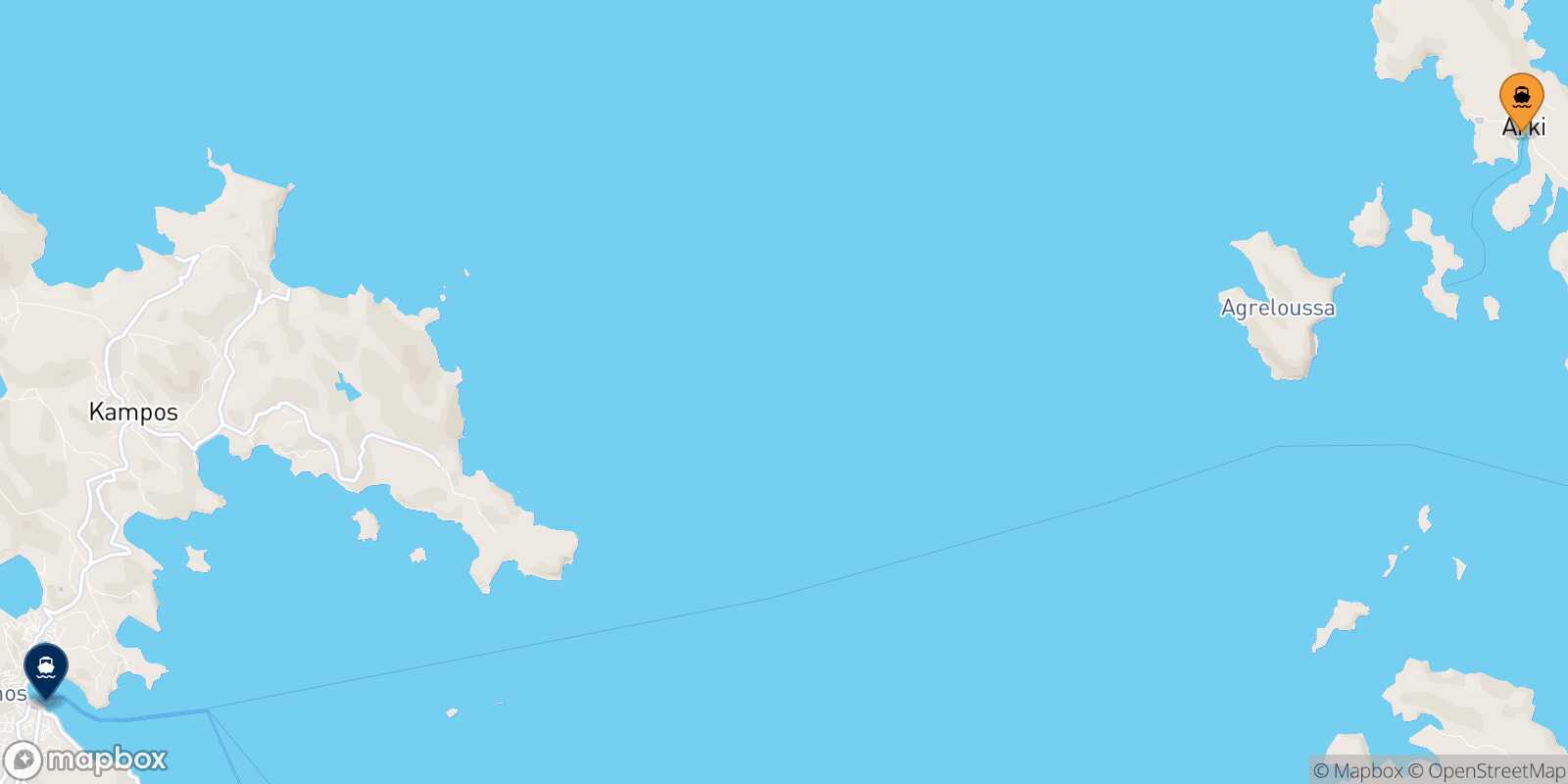 Mappa della rotta Arkyi Patmos