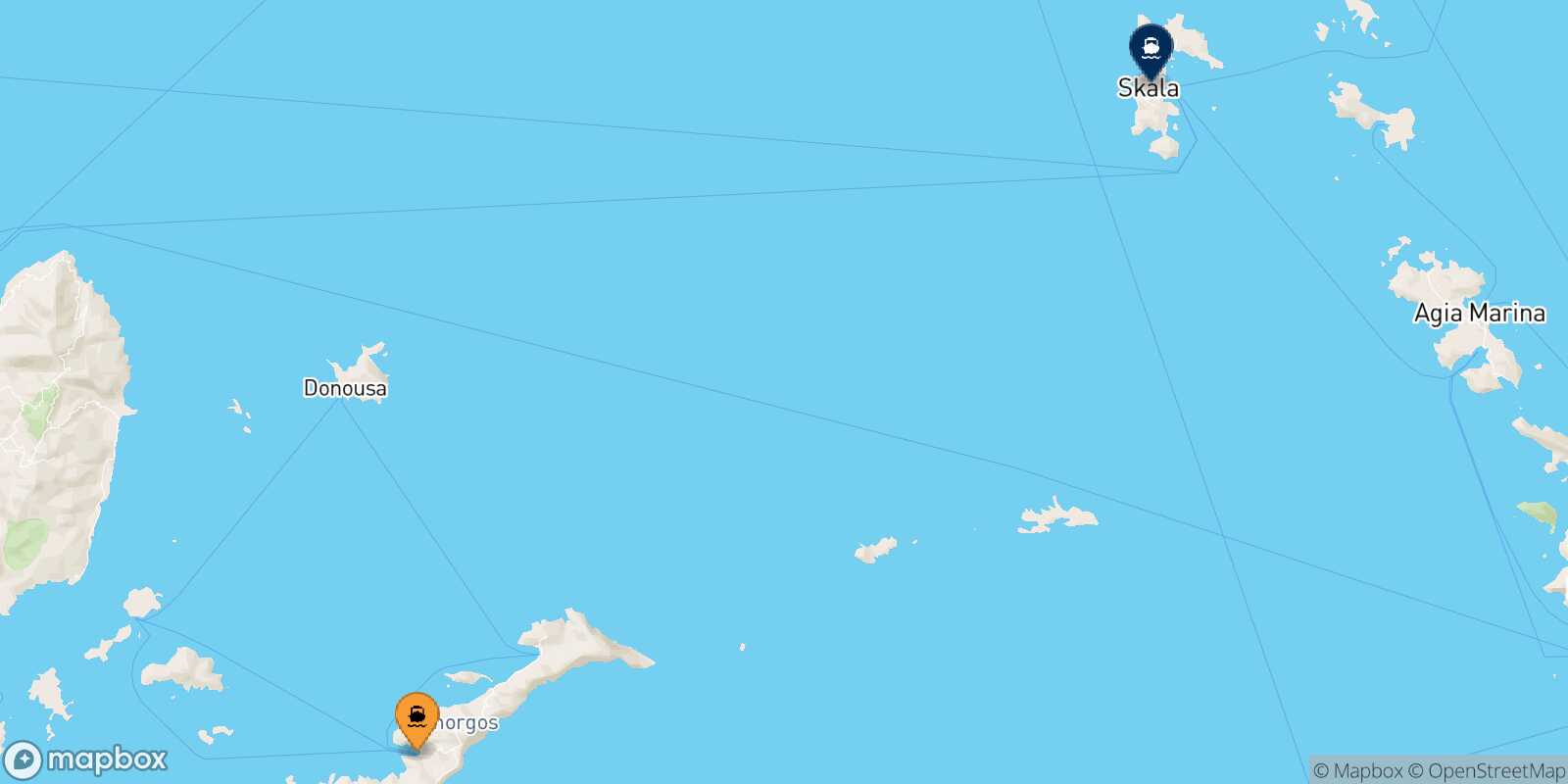 Mappa della rotta Katapola (Amorgos) Patmos