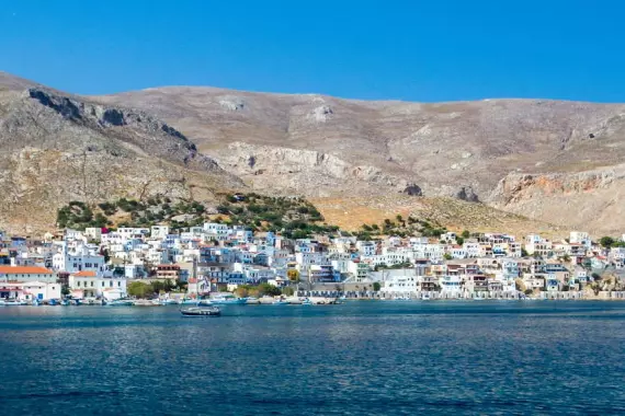 Vista di Kalymnos, isola del Dodecaneso