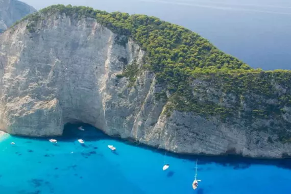 Zante, Grecia: veduta aerea spiaggia di Navagio