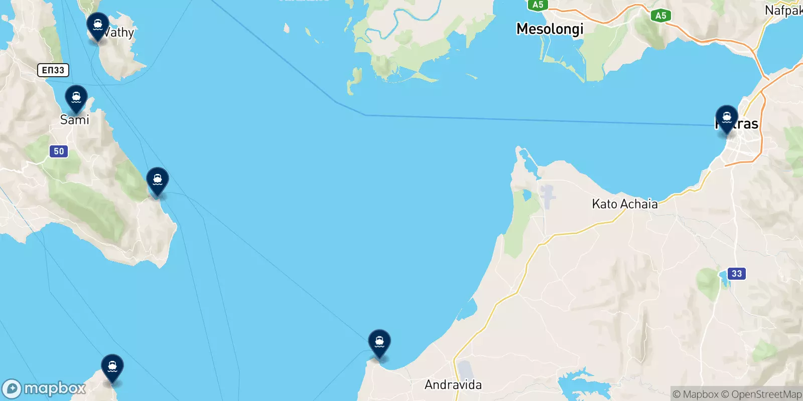 Mappa delle destinazioni Levante Ferries Group