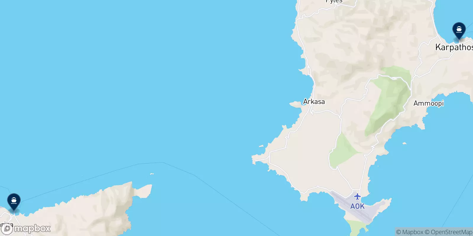 Mappa delle destinazioni Kasos Princess