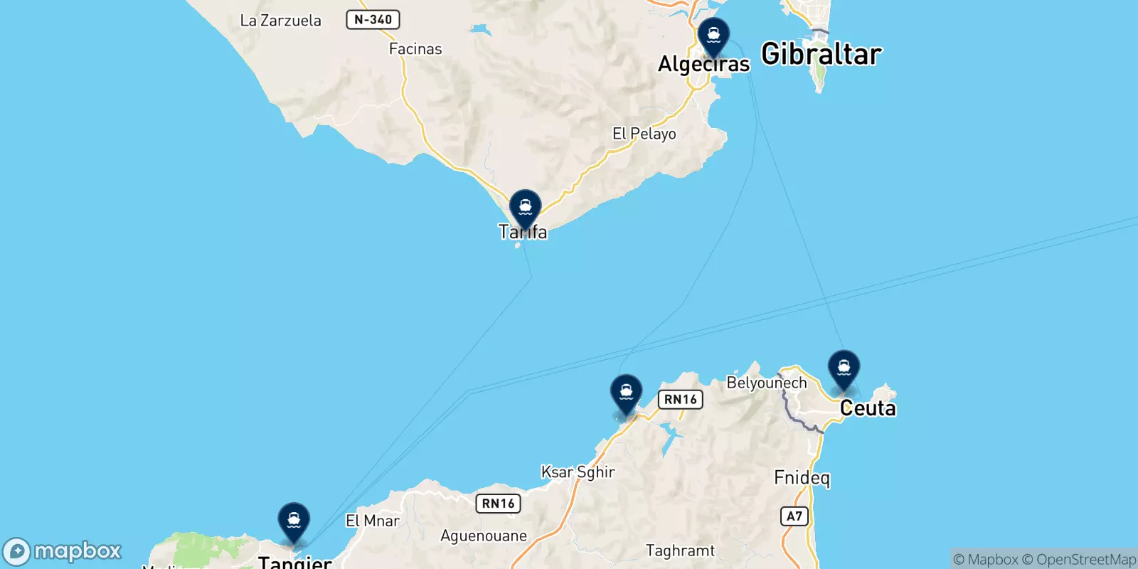 Mappa delle destinazioni Frs