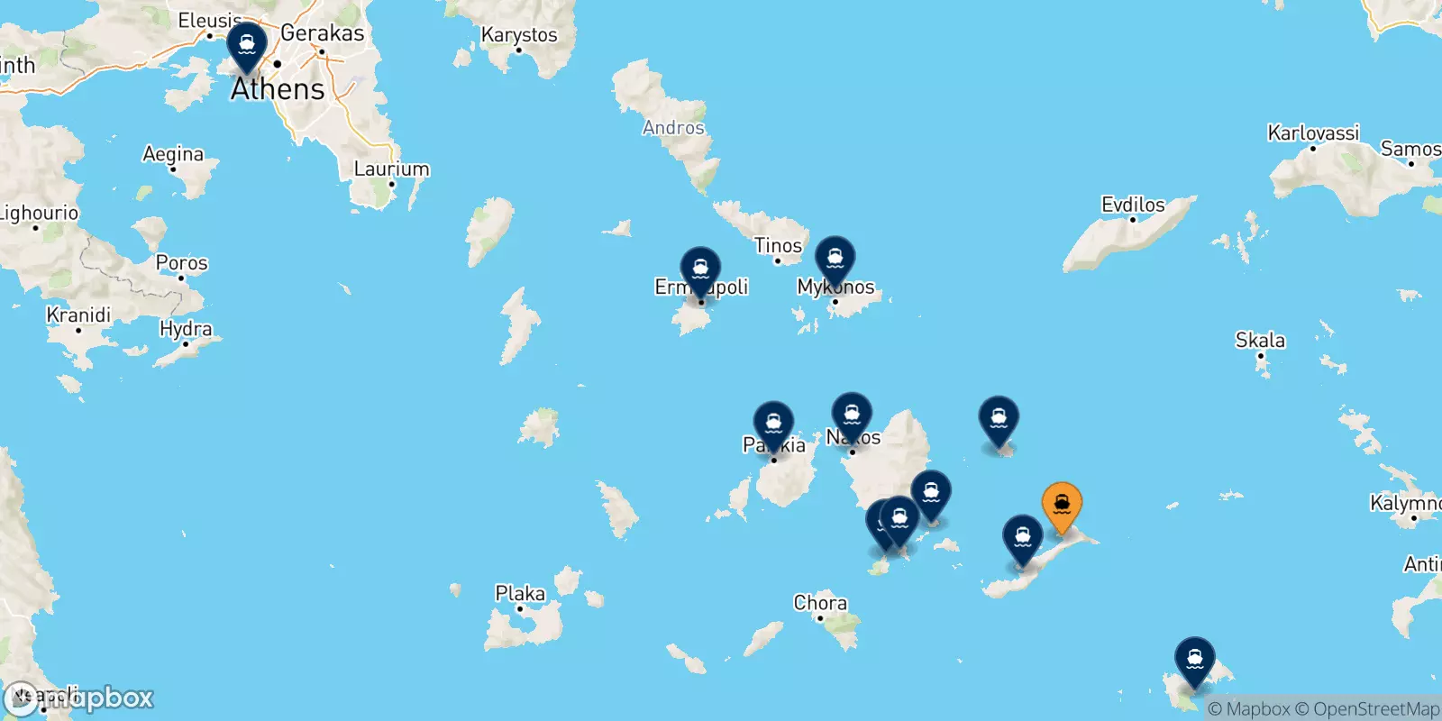 Traghetti da Aegiali (Amorgos) per la Grecia