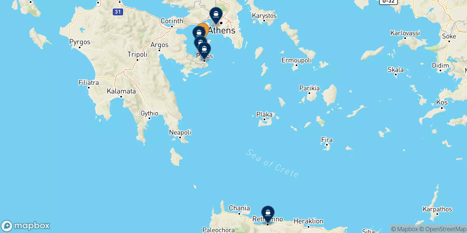 Traghetti da Aegina per la Grecia