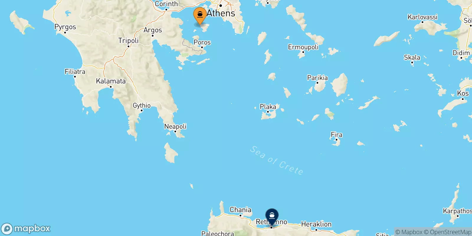 Traghetti da Aegina per Myli (Agistri)