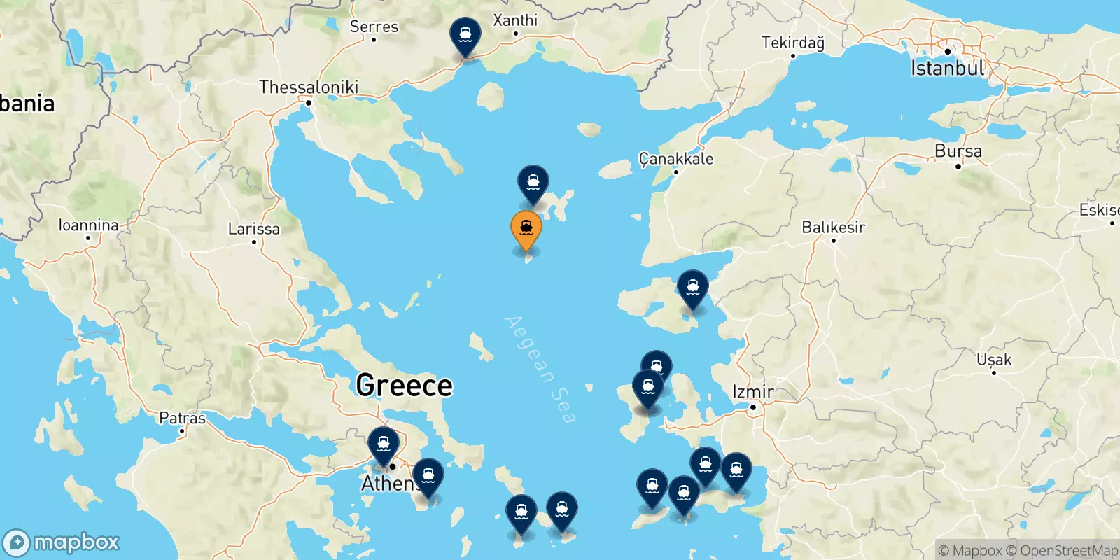 Traghetti da Agios Efstratios per la Grecia