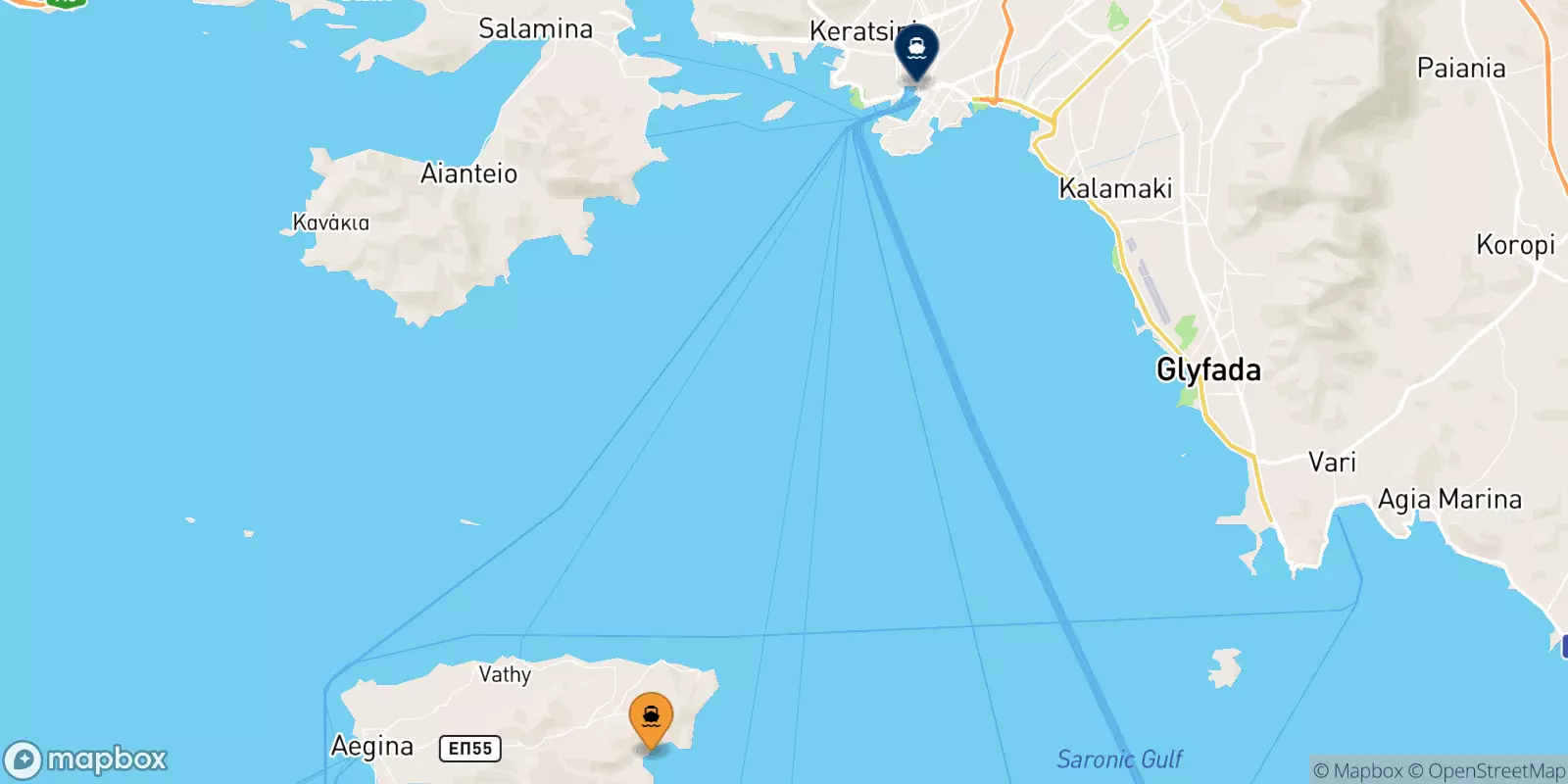 Traghetti da Agia Marina (Aegina) per Pireo