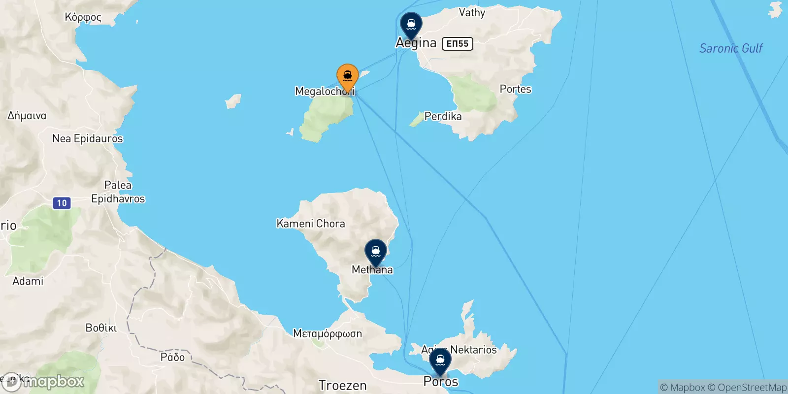 Traghetti da Agistri per le Isole Saroniche