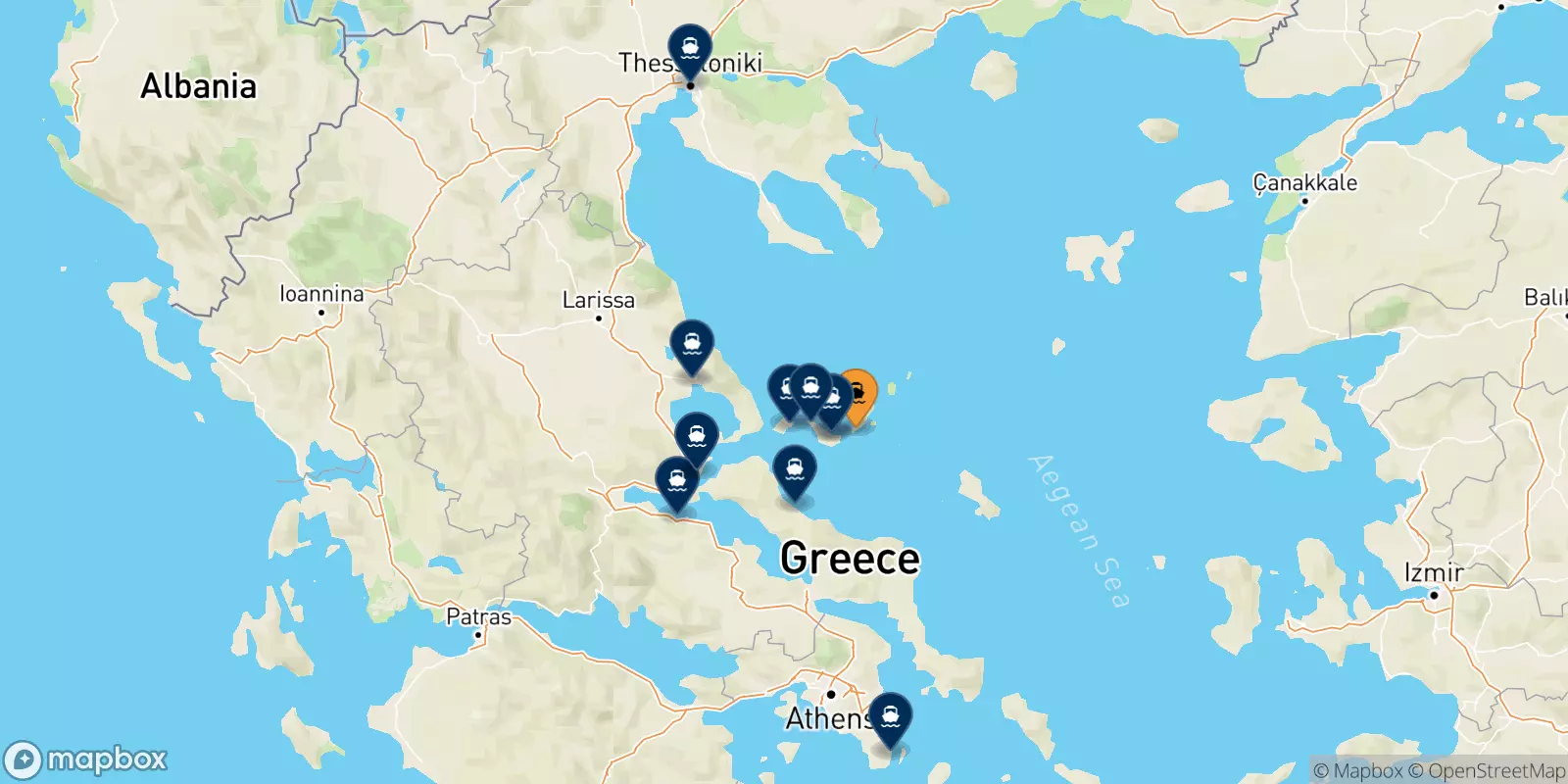 Traghetti da Alonissos per la Grecia