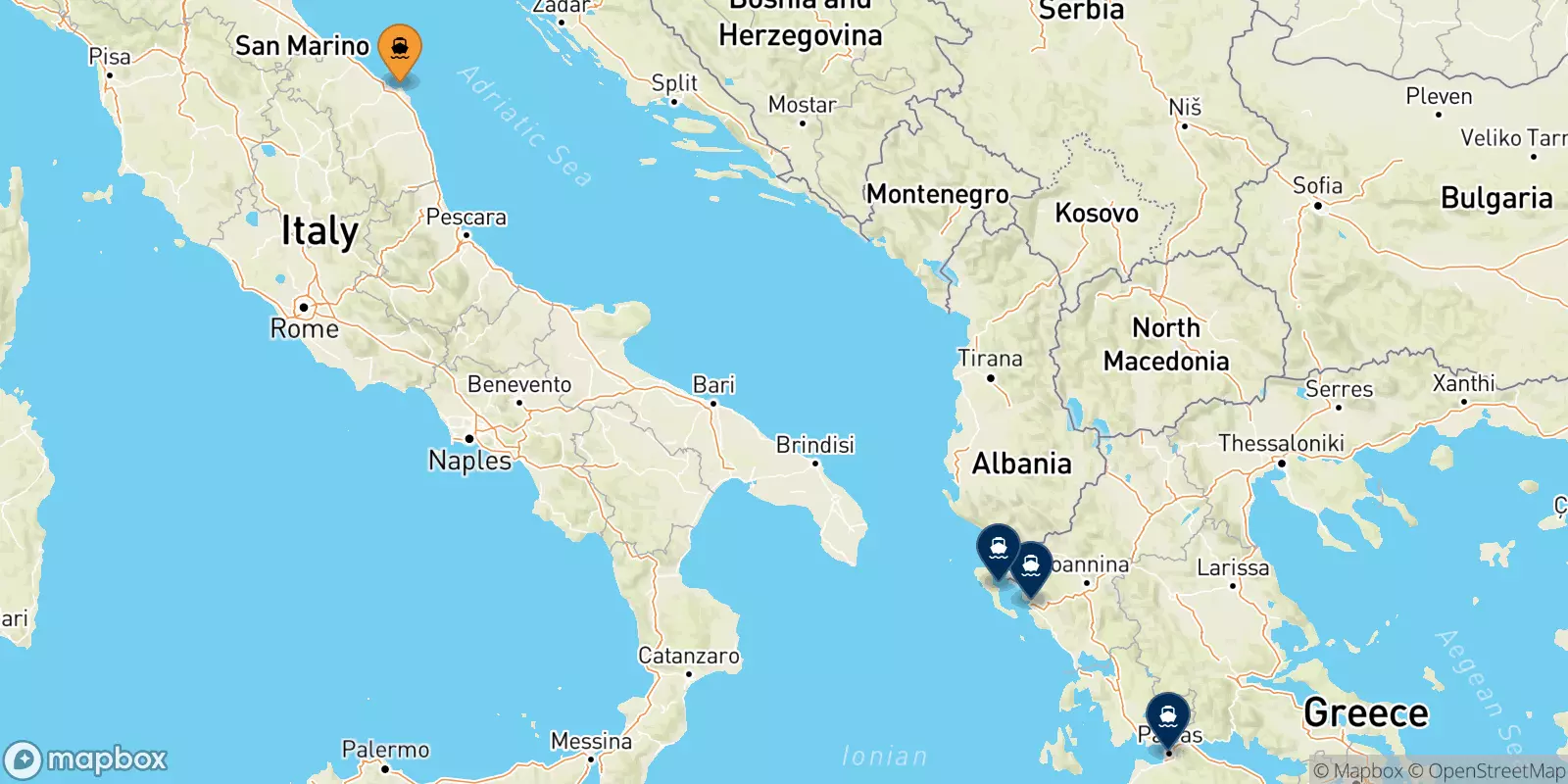 Traghetti da Ancona per la Grecia