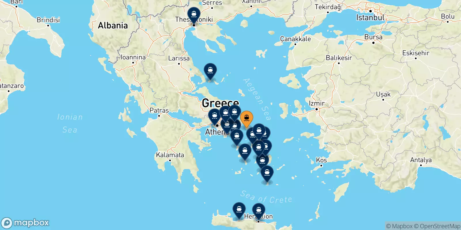 Traghetti da Andros per la Grecia