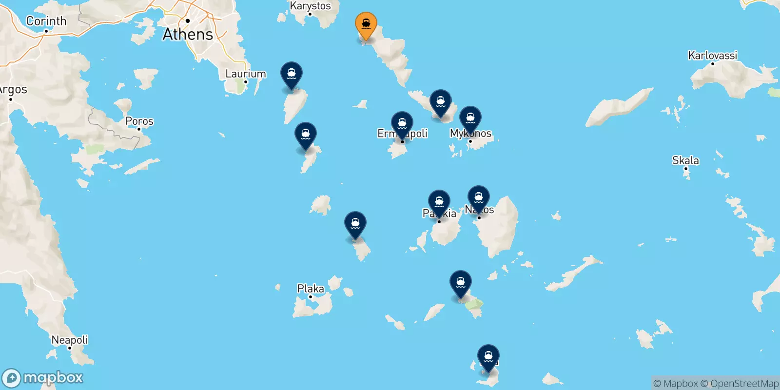 Traghetti da Andros per le Isole Cicladi