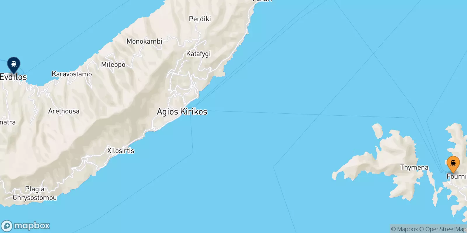 Traghetti da Fourni per Agios Kirikos (Ikaria)