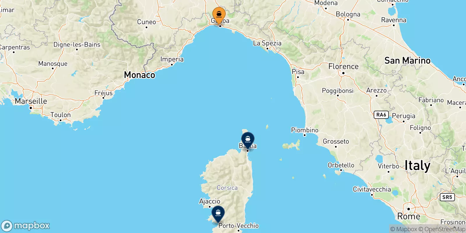 Traghetti da Genova per la Corsica