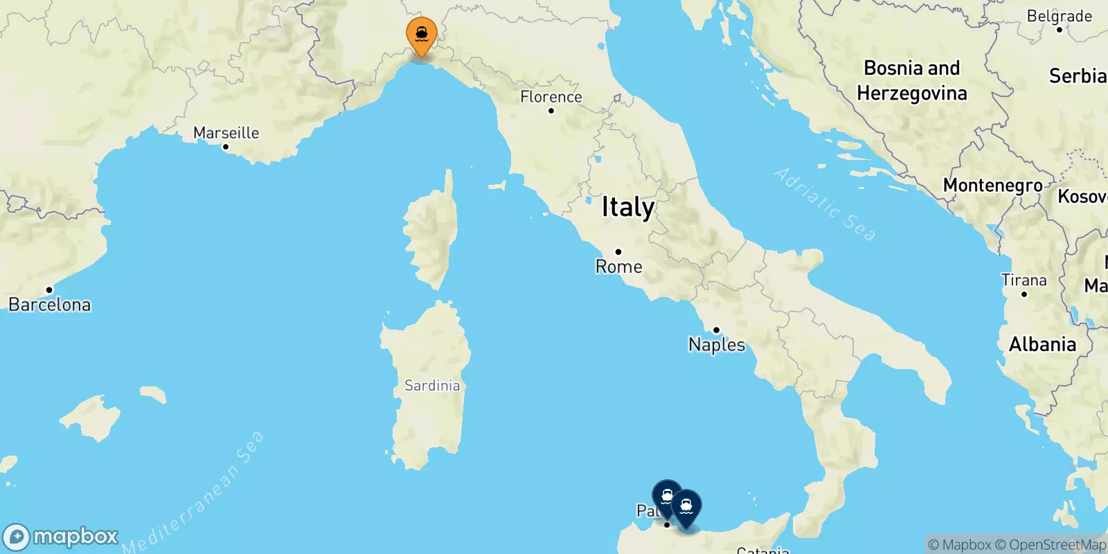 Traghetti da Genova per la Sicilia