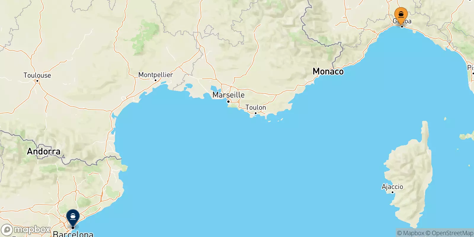 Traghetti da Genova per la Spagna