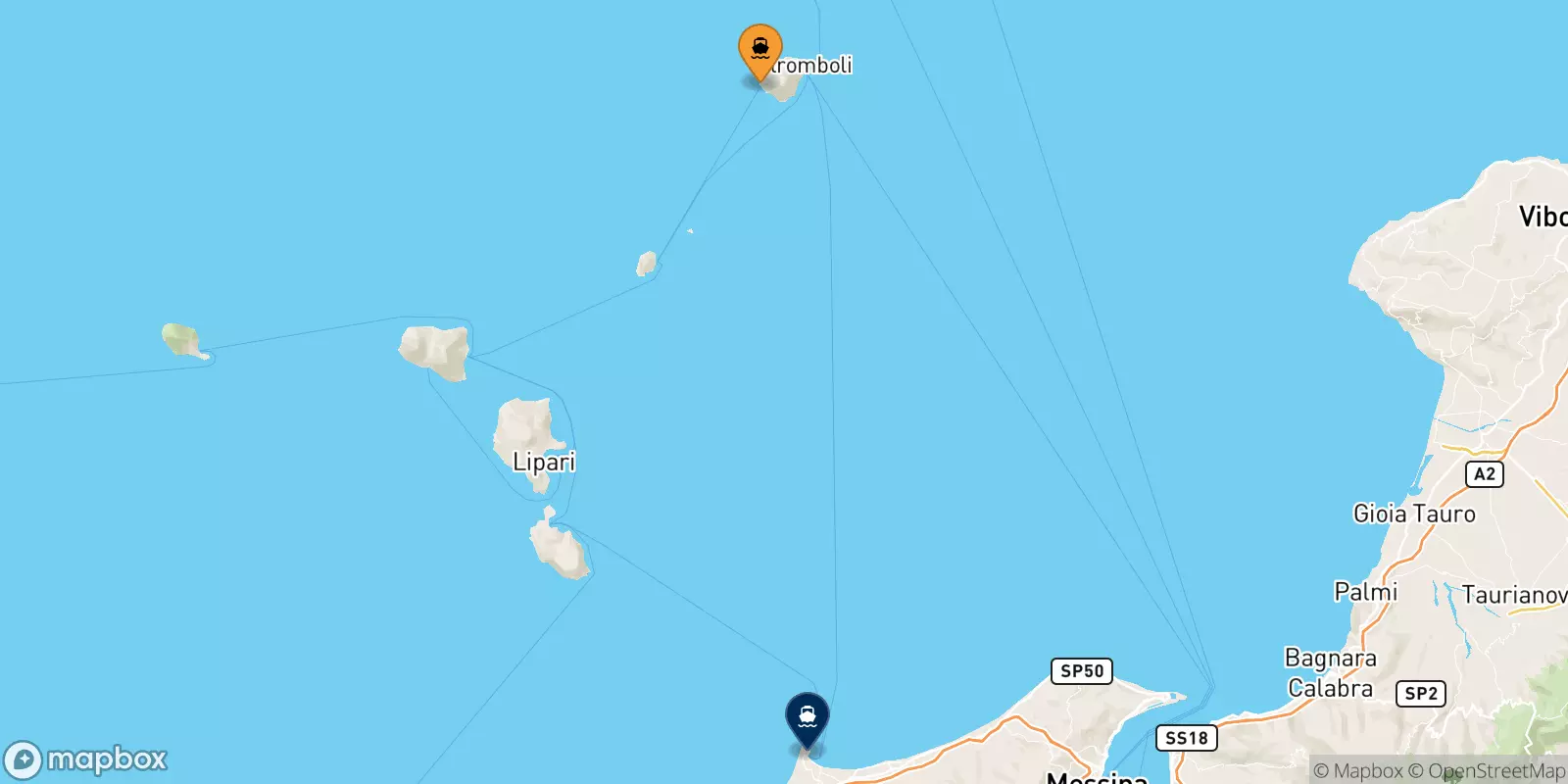 Traghetti da Ginostra (Stromboli) per Milazzo