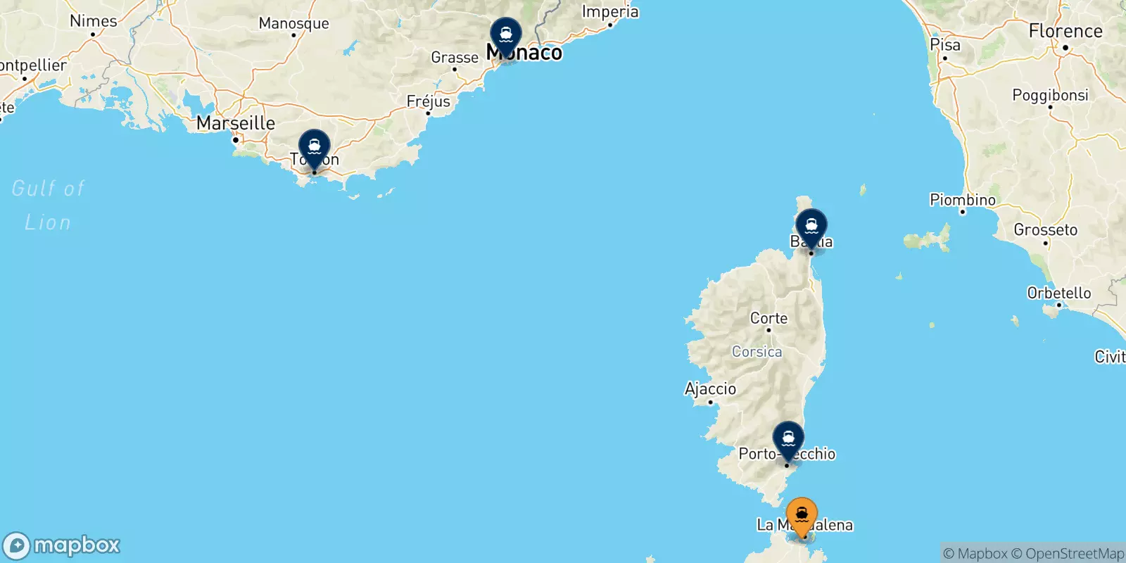 Traghetti da Golfo Aranci per la Francia