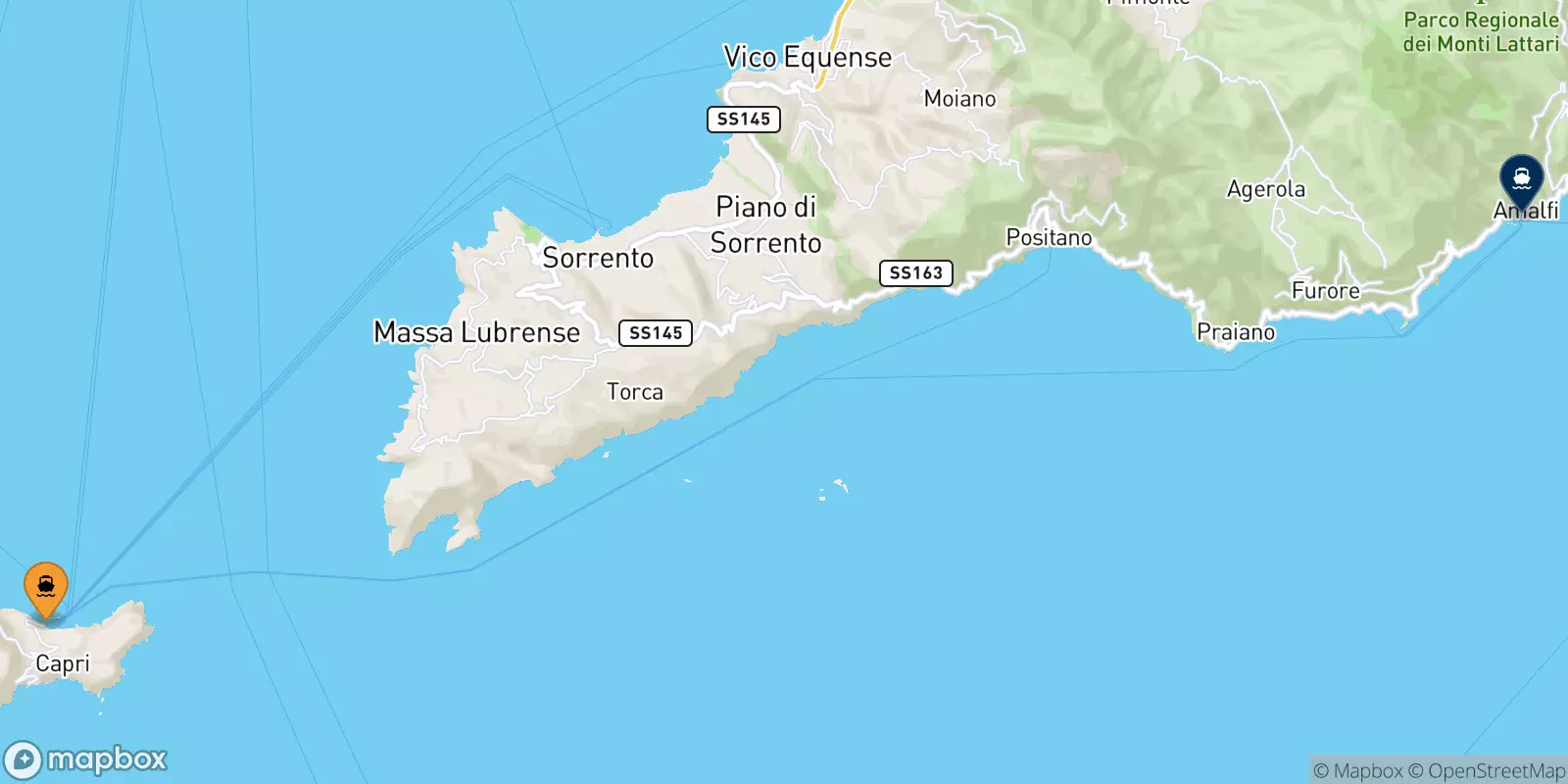 Traghetti dal Golfo Di Napoli per Amalfi