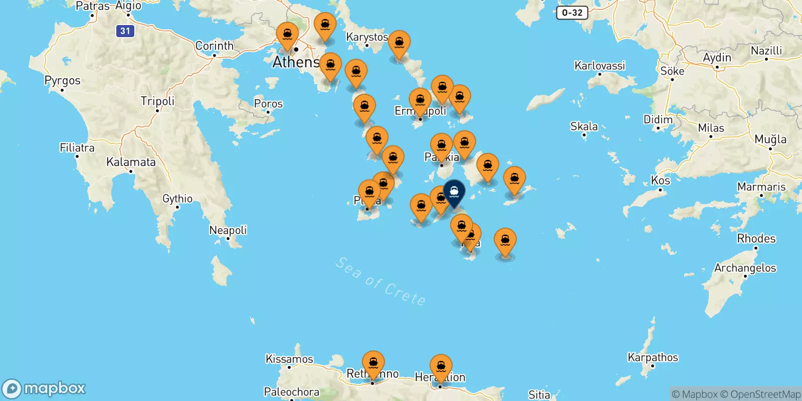 Traghetti dalla Grecia per Ios