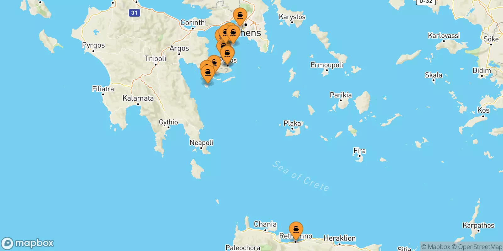 Traghetti dalla Grecia per le Isole Saroniche