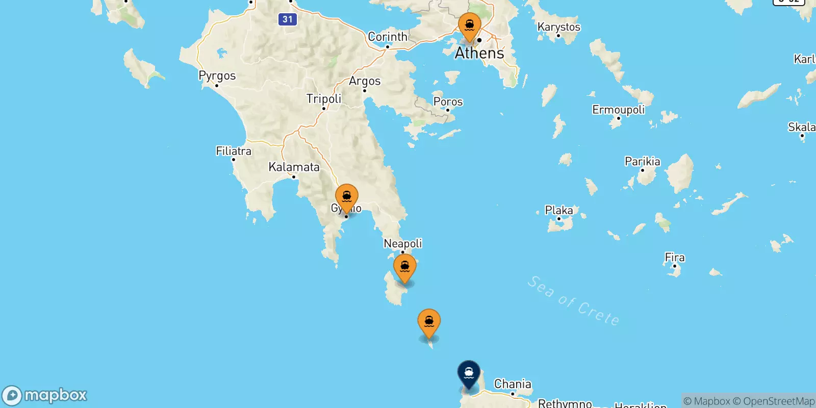 Traghetti dalla Grecia per Kissamos