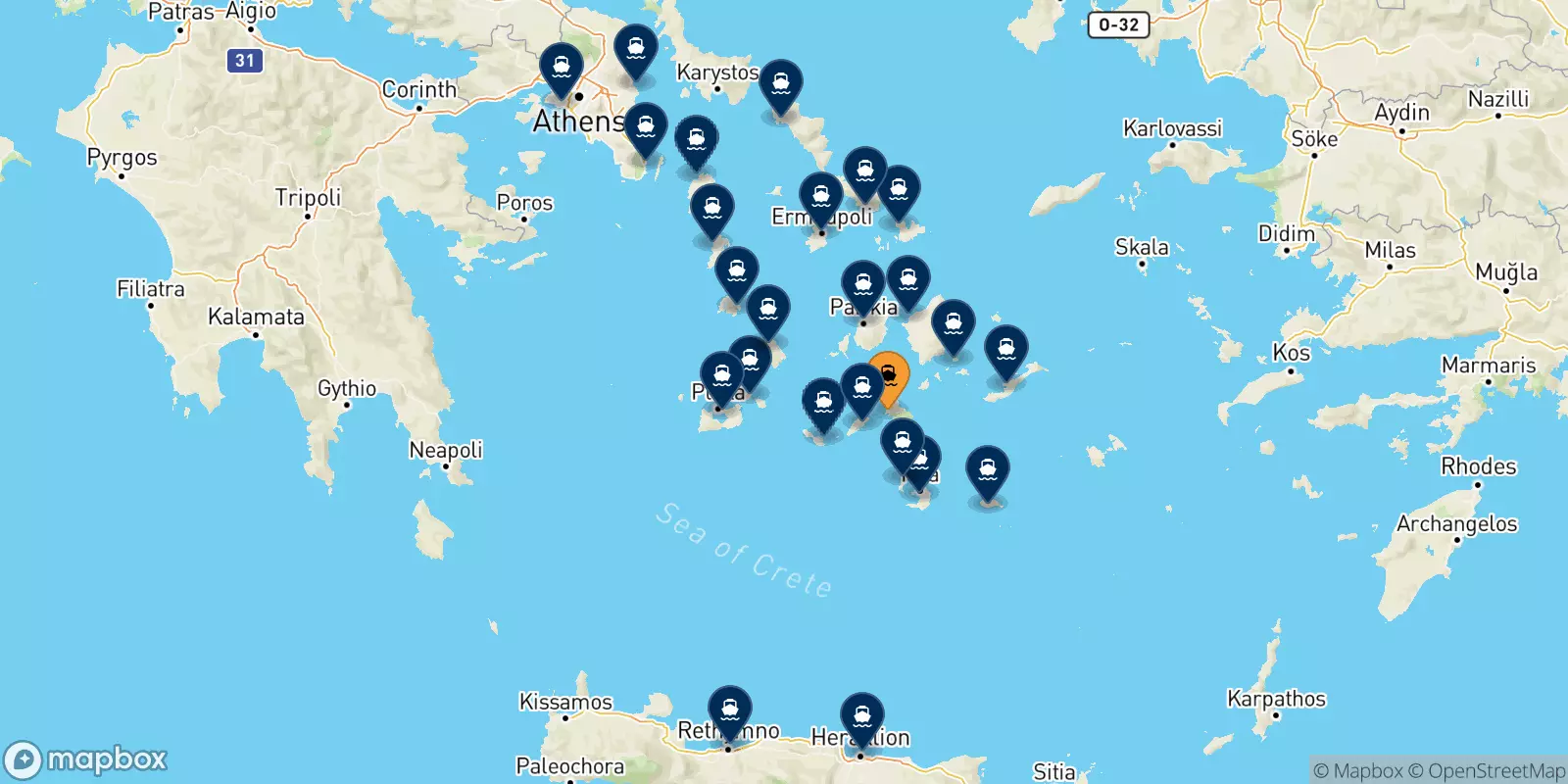 Traghetti da Ios per la Grecia