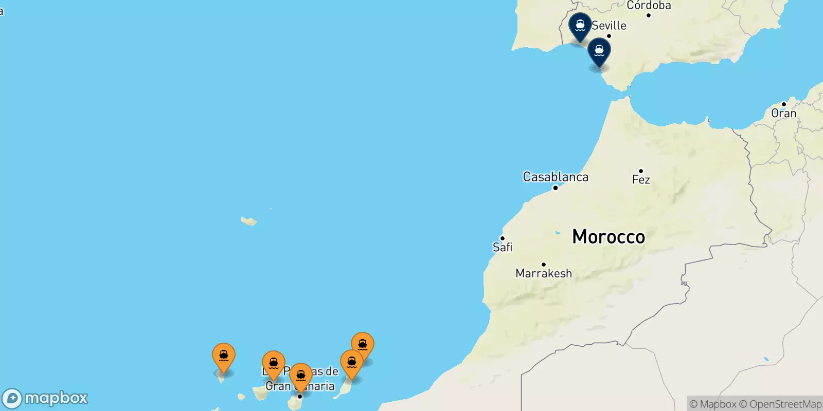 Traghetti dalle Isole Canarie per la Spagna