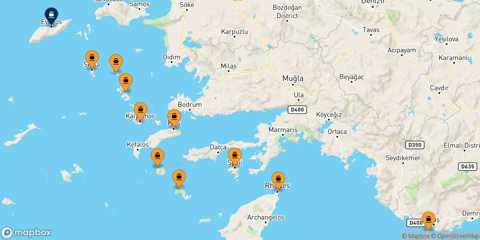 Traghetti dalle Isole Dodecaneso per Agios Kirikos (Ikaria)