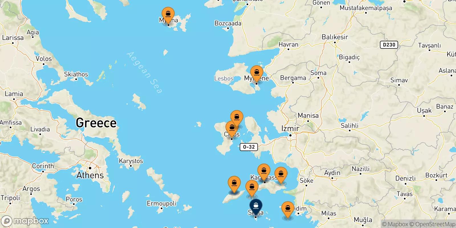 Traghetti dalle Isole Egeo Nord Orientale per Patmos