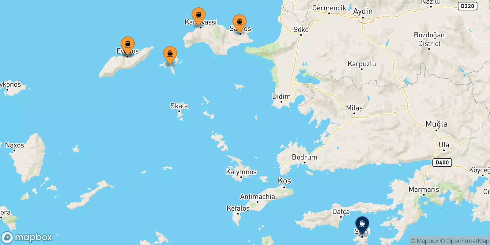 Traghetti dalle Isole Egeo Nord Orientale per Symi