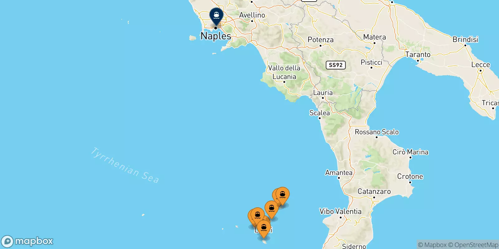 Traghetti dalle Isole Eolie per Napoli