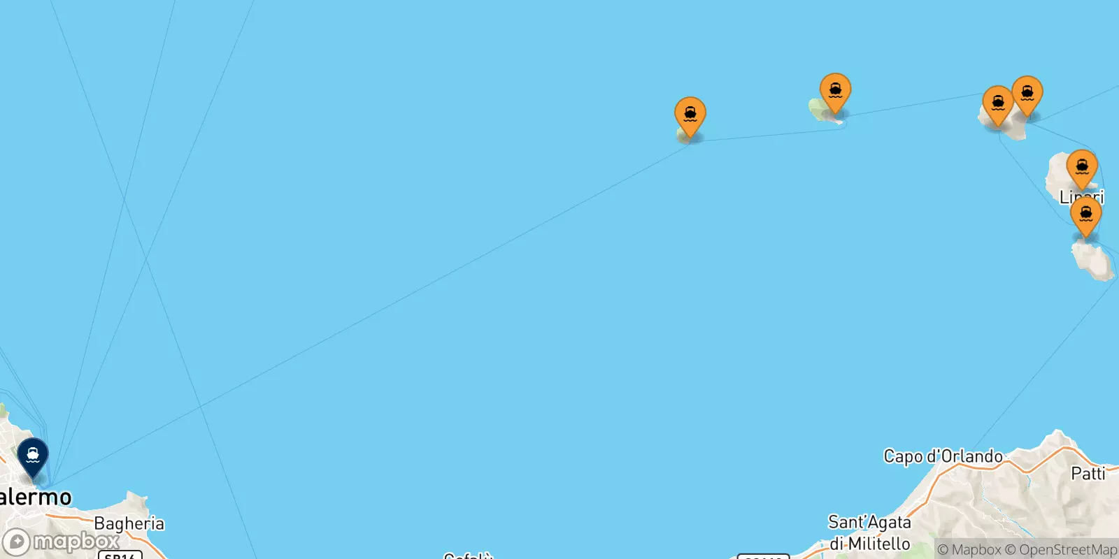 Traghetti dalle Isole Eolie per Palermo