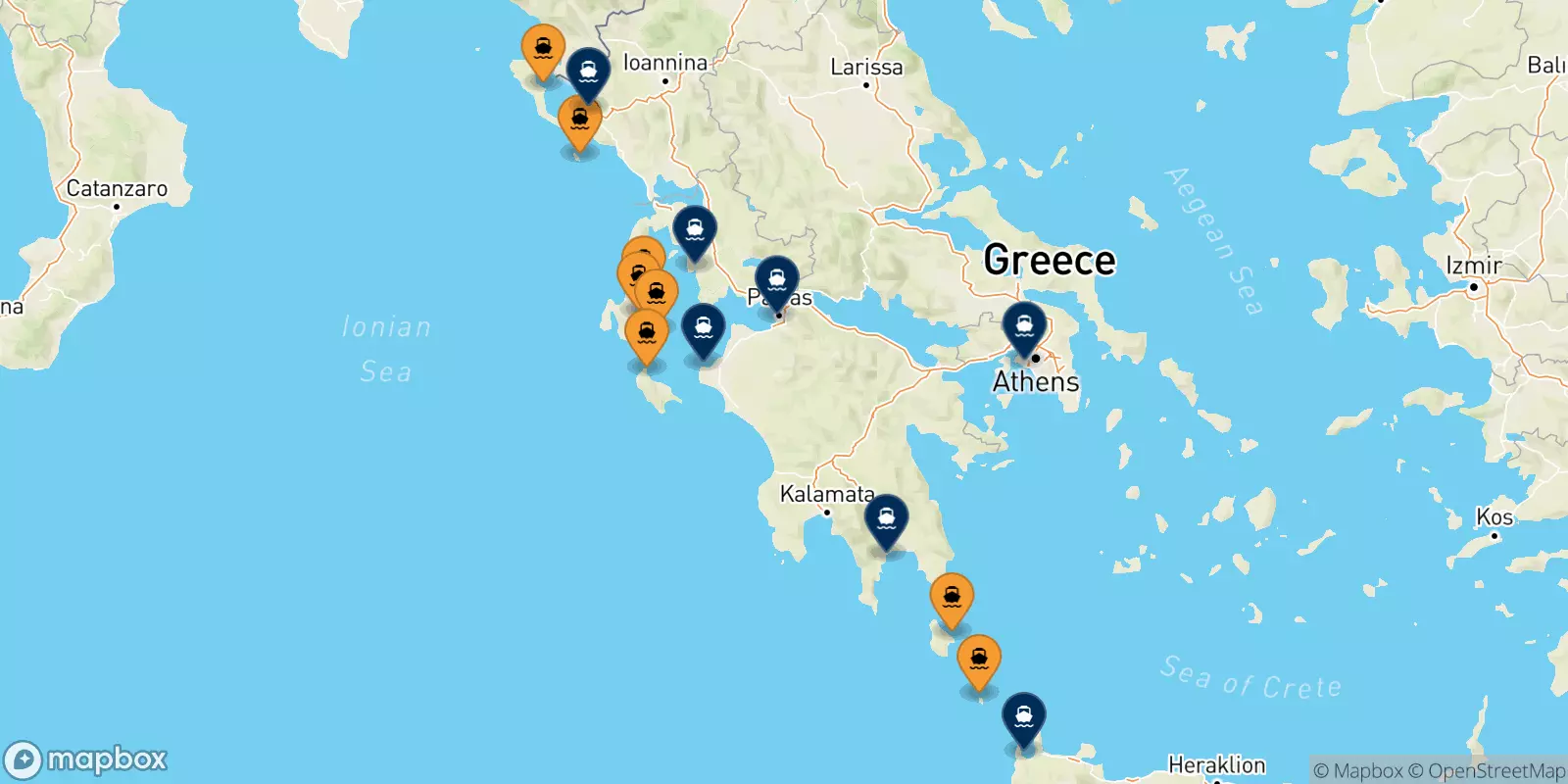 Traghetti dalle Isole Ionie per la Grecia