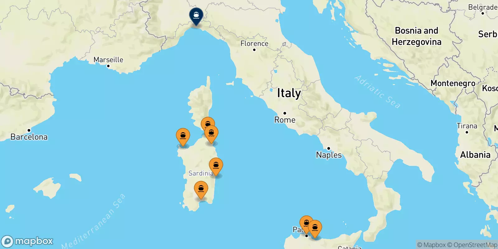 Traghetti dall'Italia per Genova