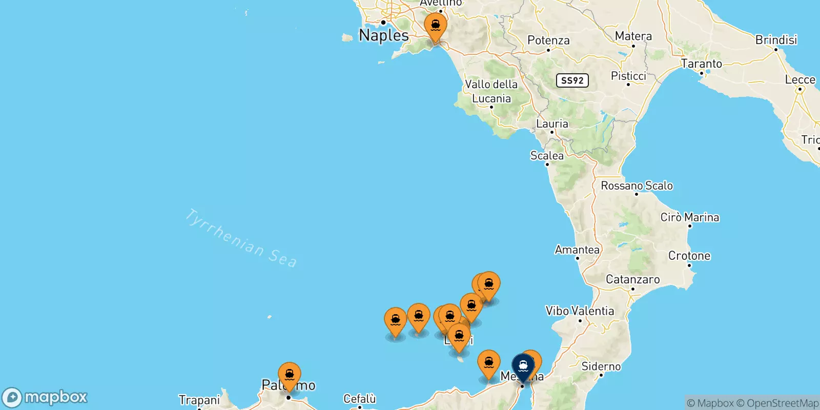 Traghetti dall'Italia per Messina