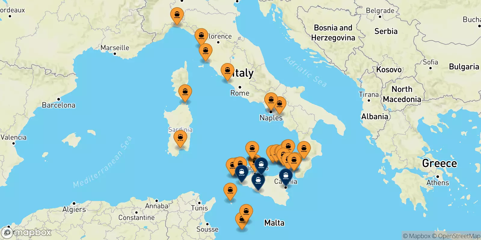 Traghetti dall'Italia per la Sicilia