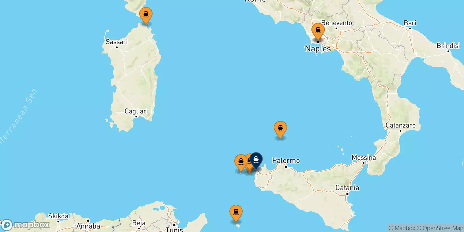 Traghetti dall'Italia per Trapani