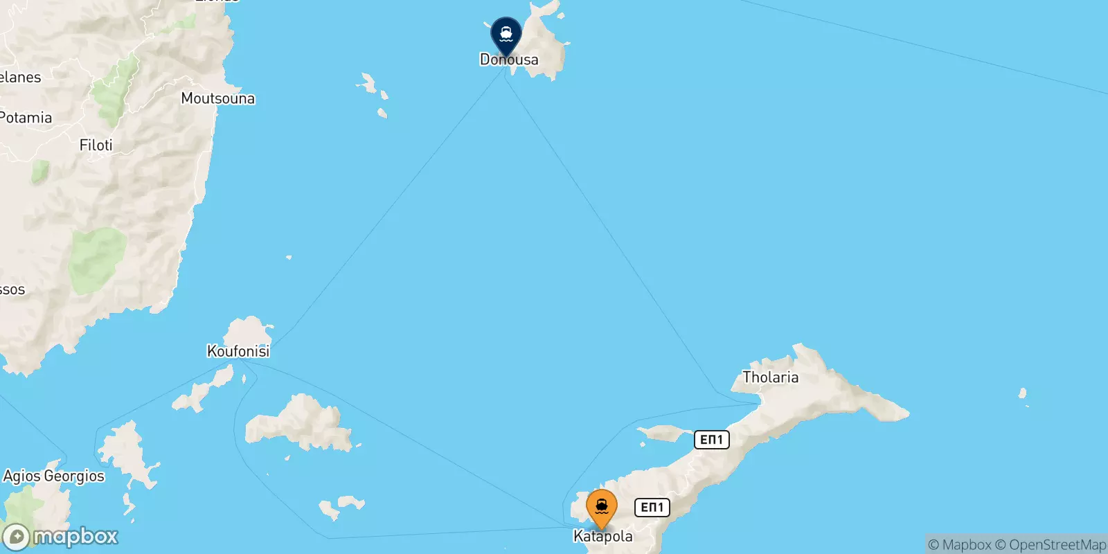 Traghetti da Katapola (Amorgos) per Donoussa